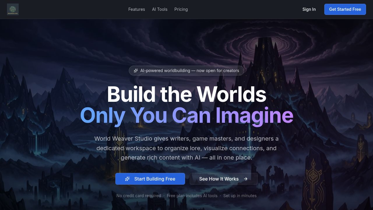 World Weaver Studio - Worldbuilding Platform